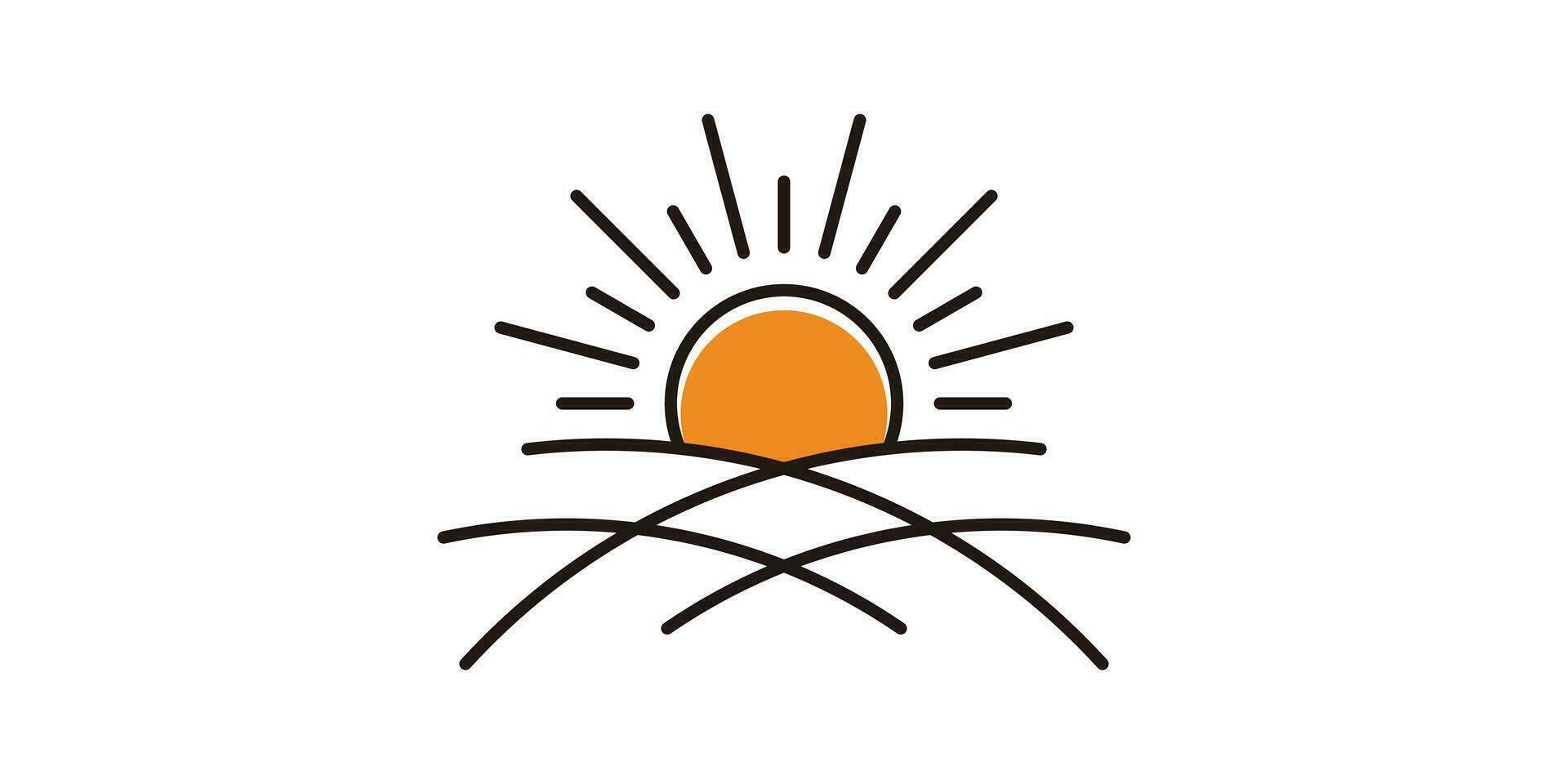 sunrise logo design, minimalist line, icon, vector, symbol. vector