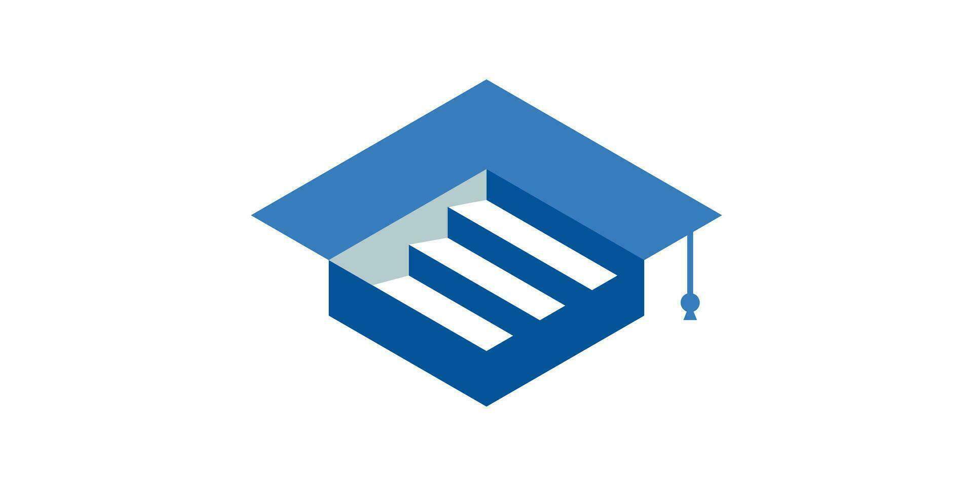 logo design combination of graduation cap shape with ladder, icon, vector, symbol. vector