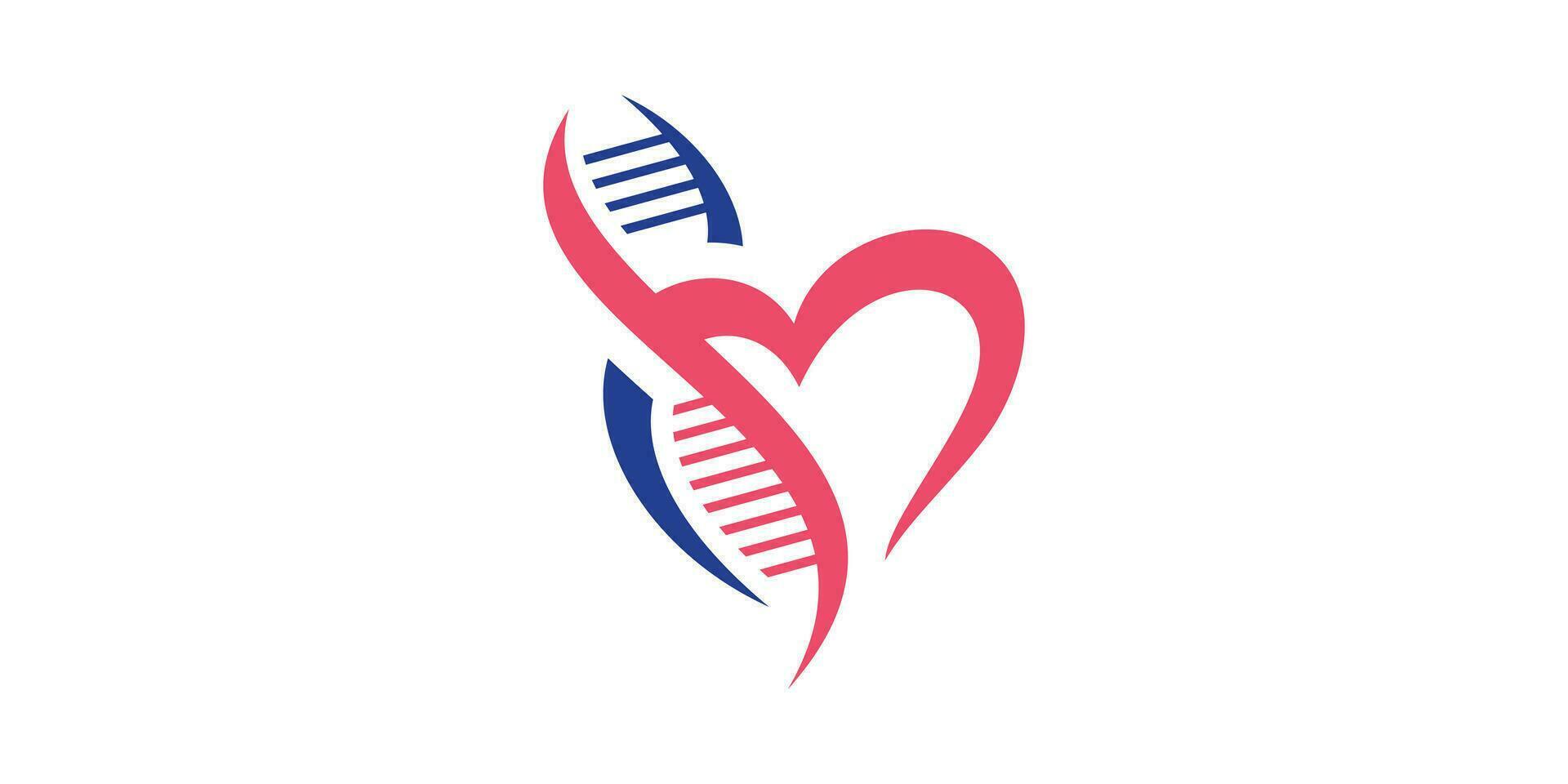 logo design combination of love shape with genetics, icon, vector, symbol. vector