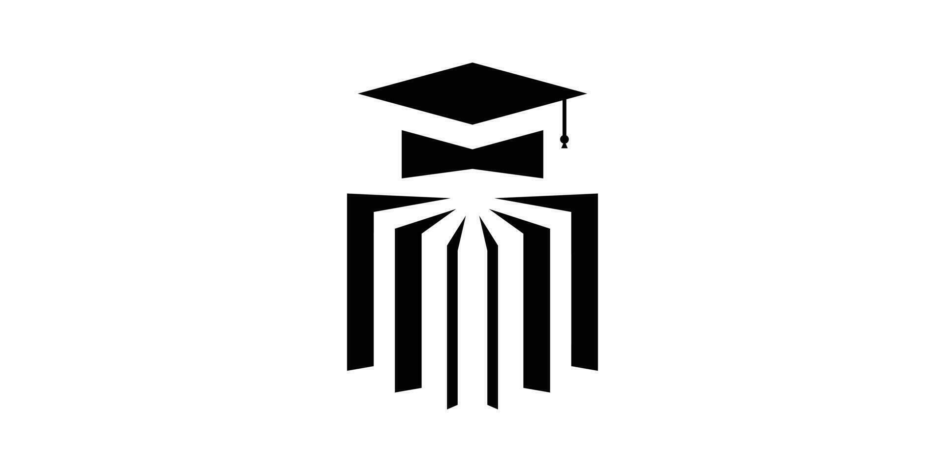logo diseño combinación de libro forma con graduación gorra, educativo logo, icono, vector, símbolo. vector
