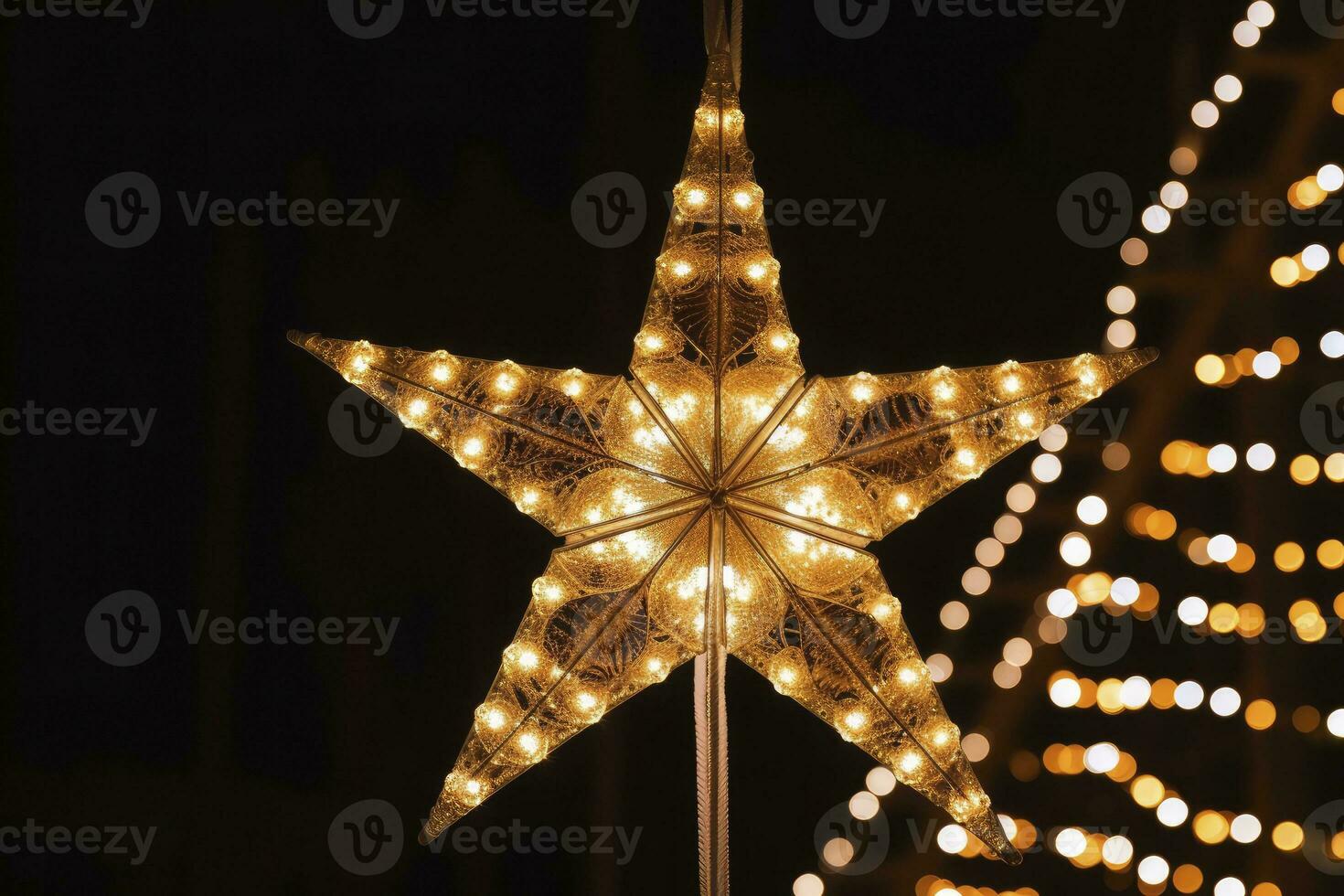 AI generated Christmas Star Decorations. AI Generated photo