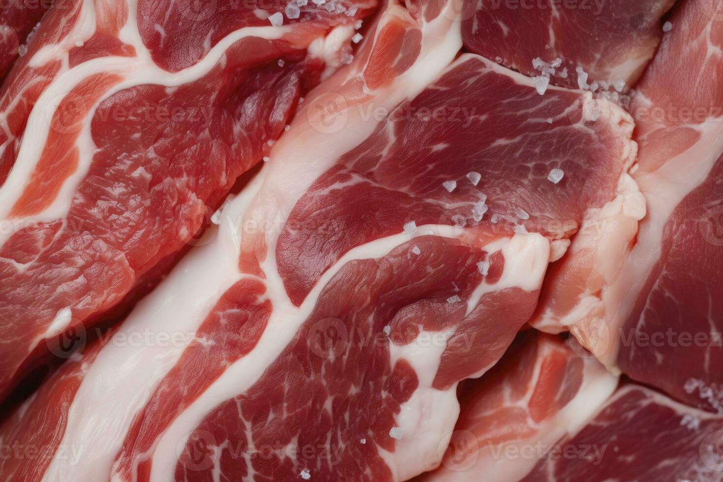 AI generated Macro shot of pork meat. Meat textured background. Beef steak is raw and juicy. AI Generated photo