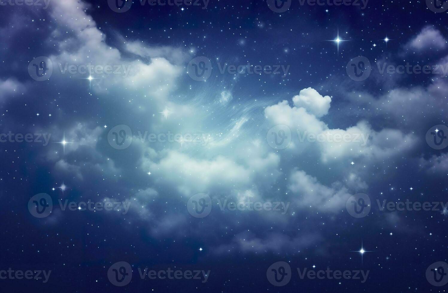 AI generated Space of night sky with clouds and stars. Generative AI photo