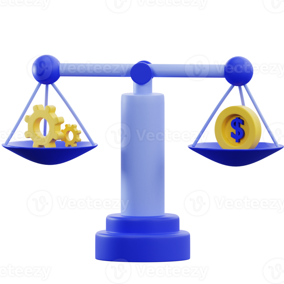 3d rendering balance finance icon png