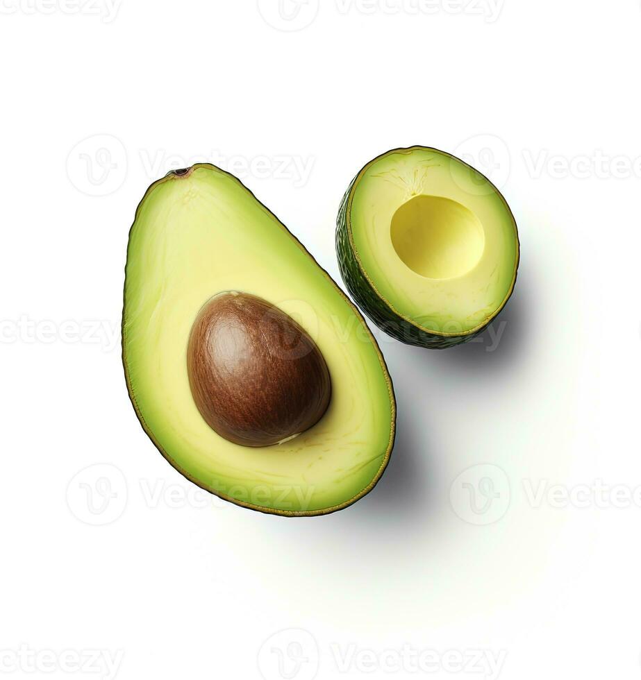 AI generated Avocado on white background. AI Generated photo