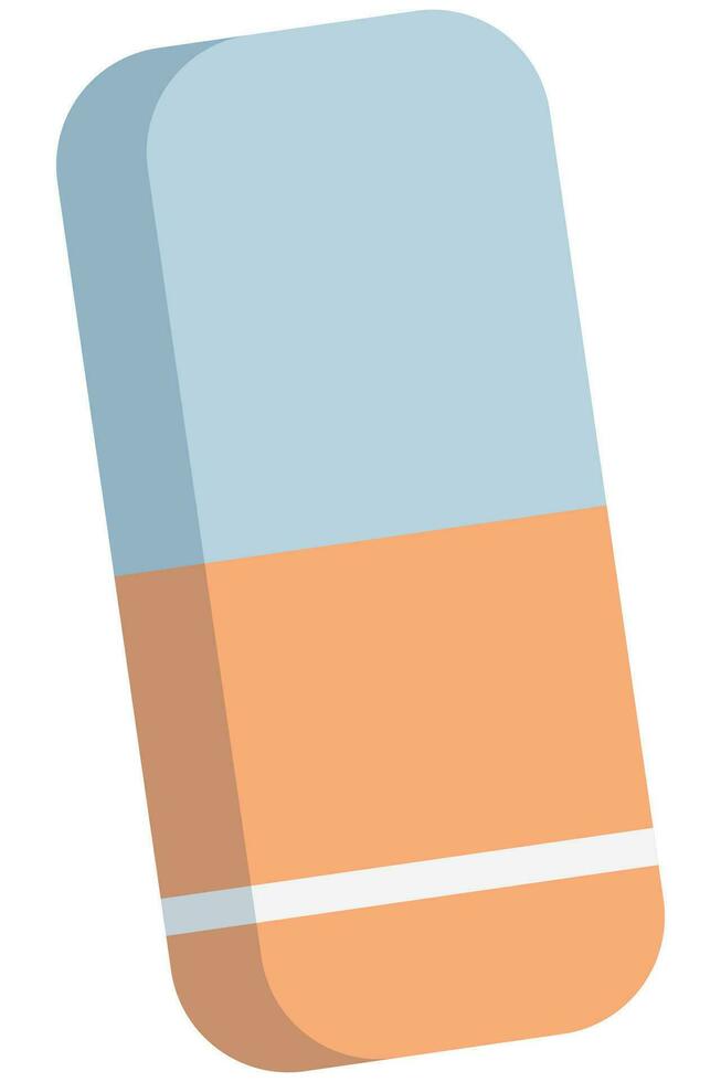 Eraser flat illustration isolated on white background. vector