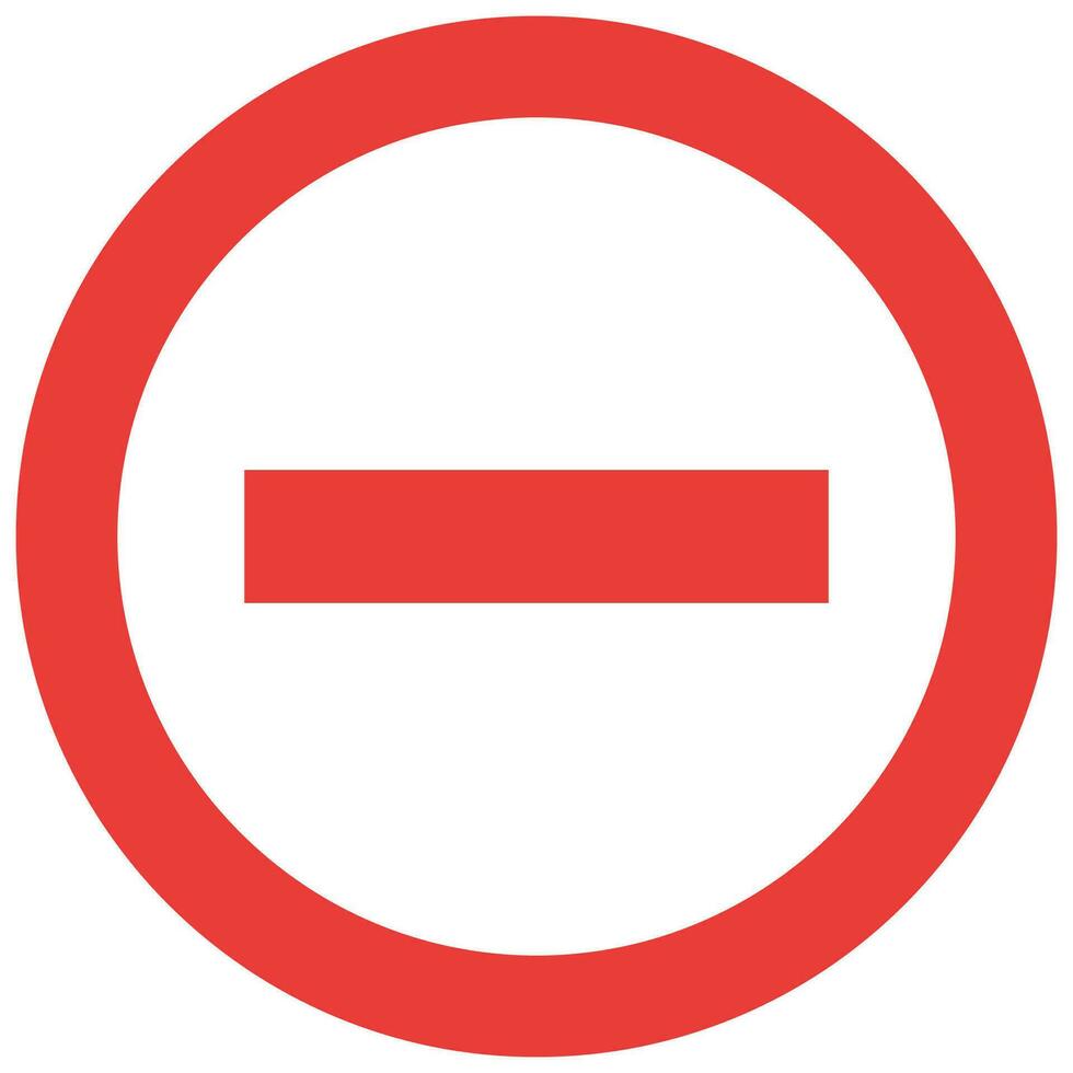 No entry sign, stop icon vector illustration isolated on white background.