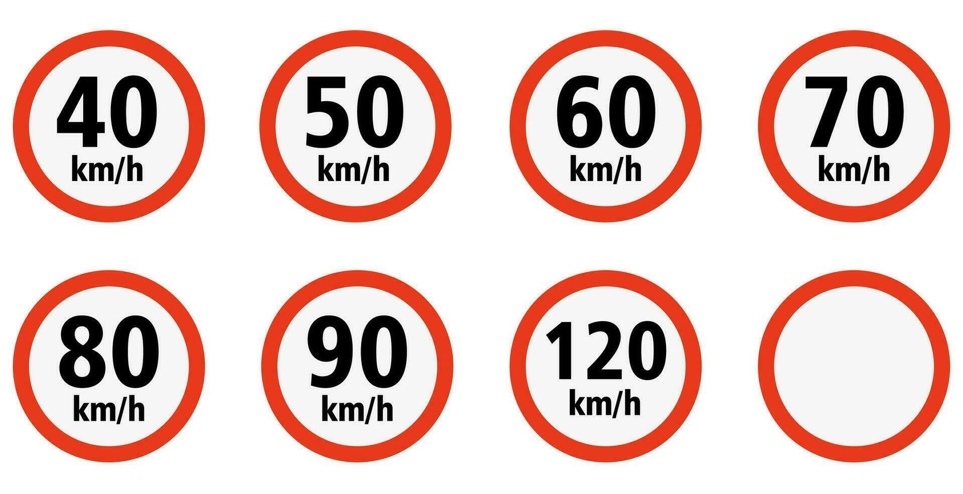 speed limit sign on white background vector