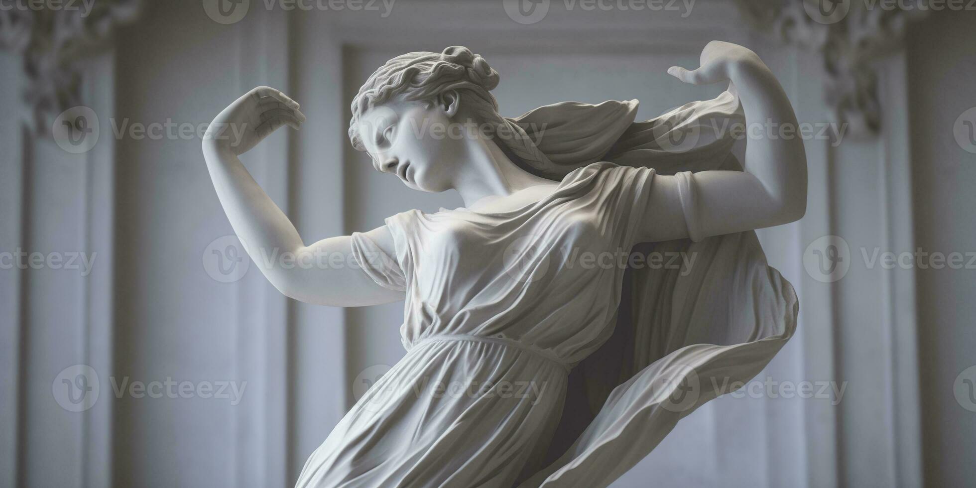 AI generated Marble statue of a ballerina. Generative AI photo