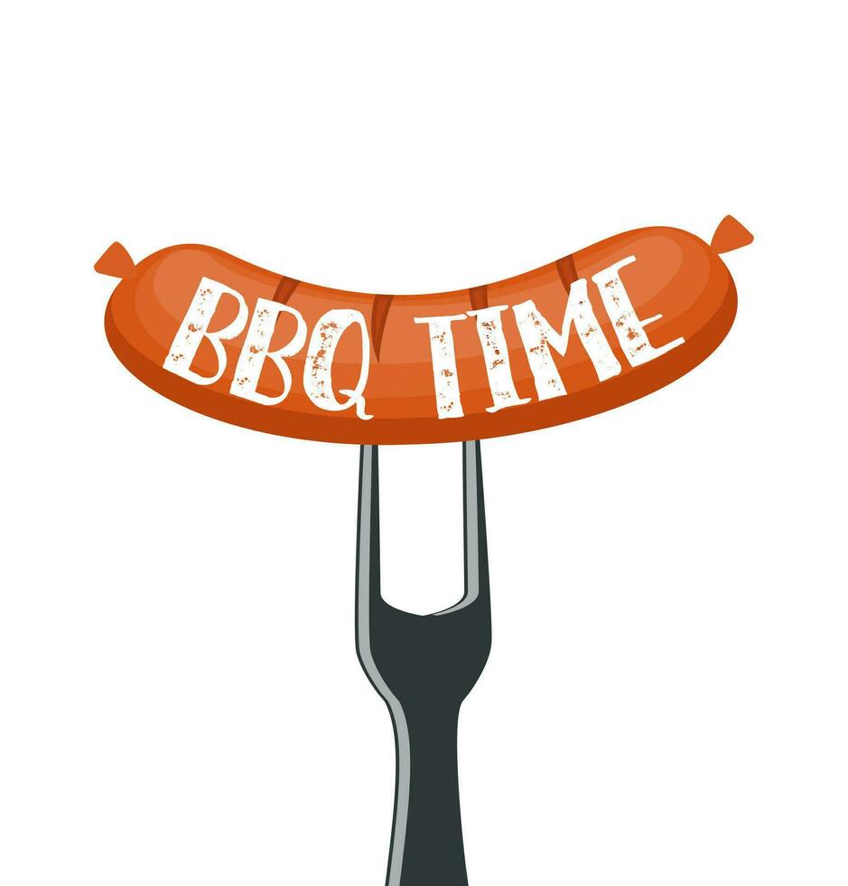 BBQ time poster. vector