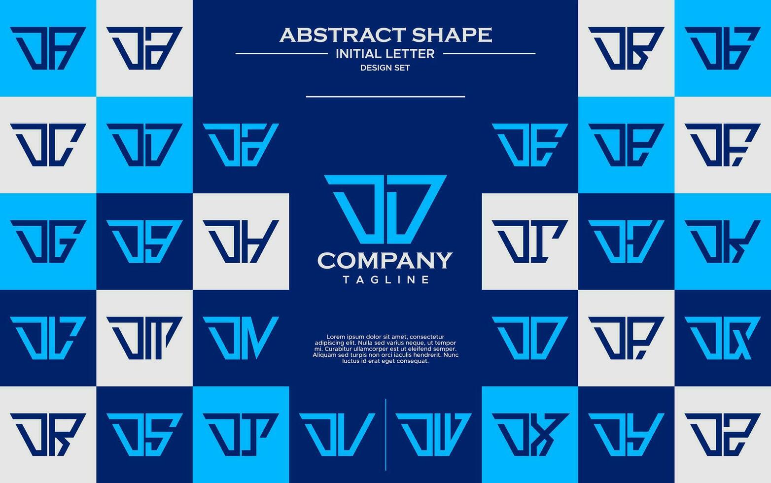Modern line abstract trapezium letter D DD logo design set vector