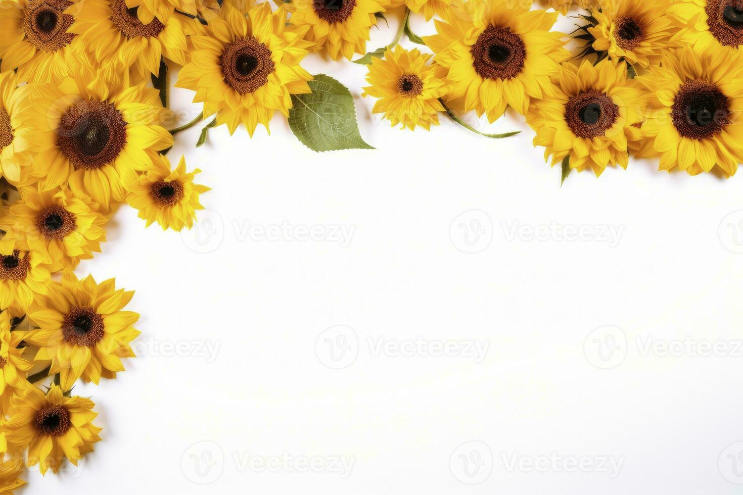 AI generated Sunflower Background with copy shape. AI Generated photo
