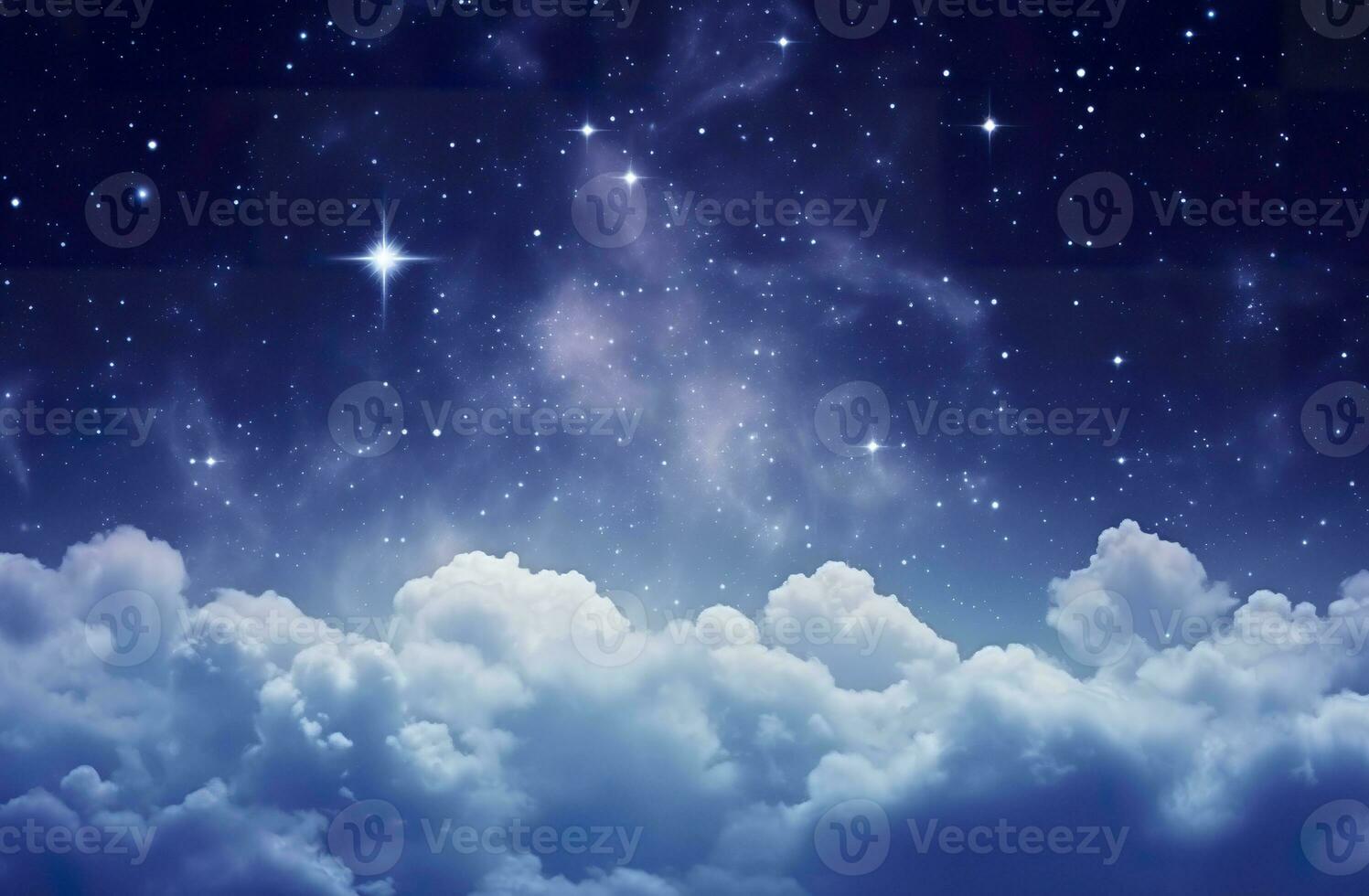 AI generated Space of night sky with clouds and stars. Generative AI photo