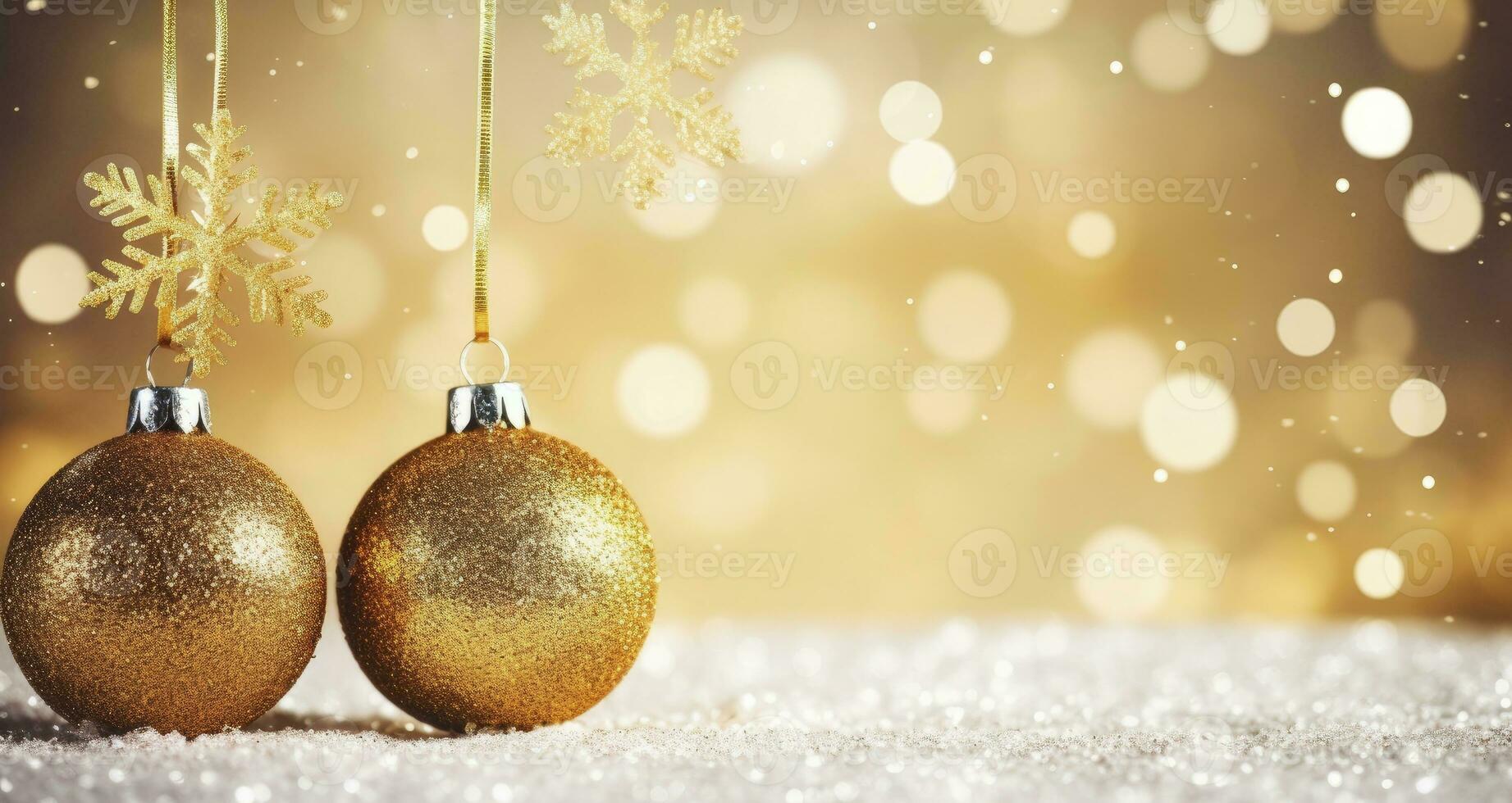 AI generated Christmas boll with Christmas background. AI Generated photo