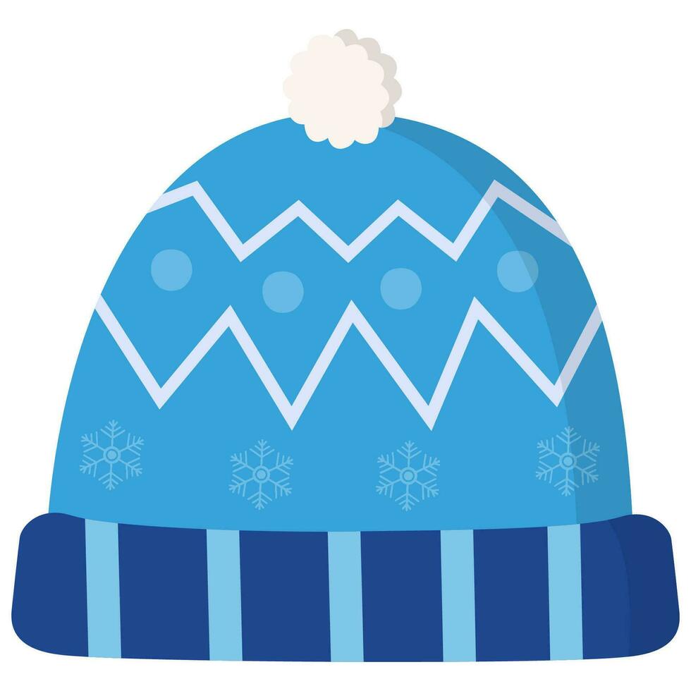 Winter hat flat icon isolated on white background. vector