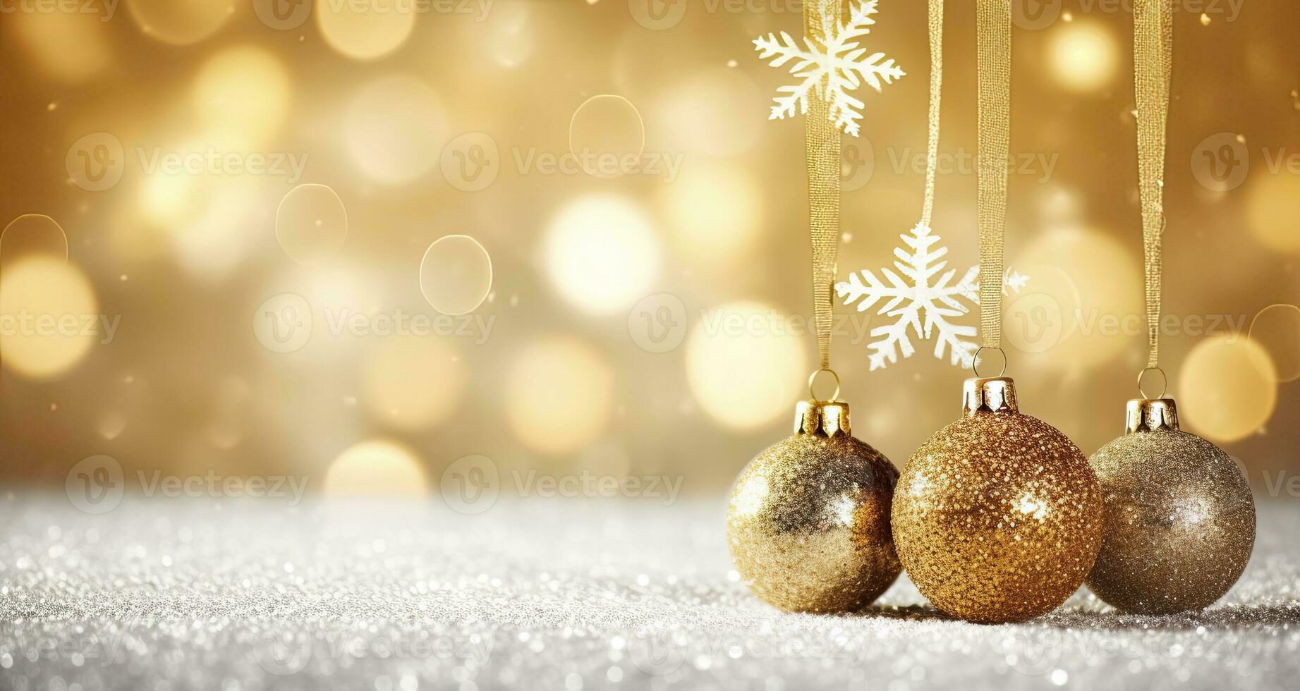 AI generated Christmas boll with Christmas background. AI Generated photo