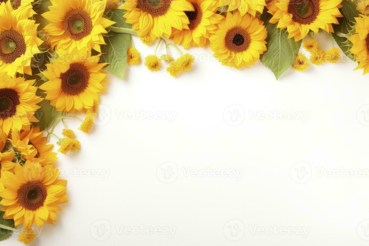 ai generado girasol antecedentes con Copiar forma. ai generado foto