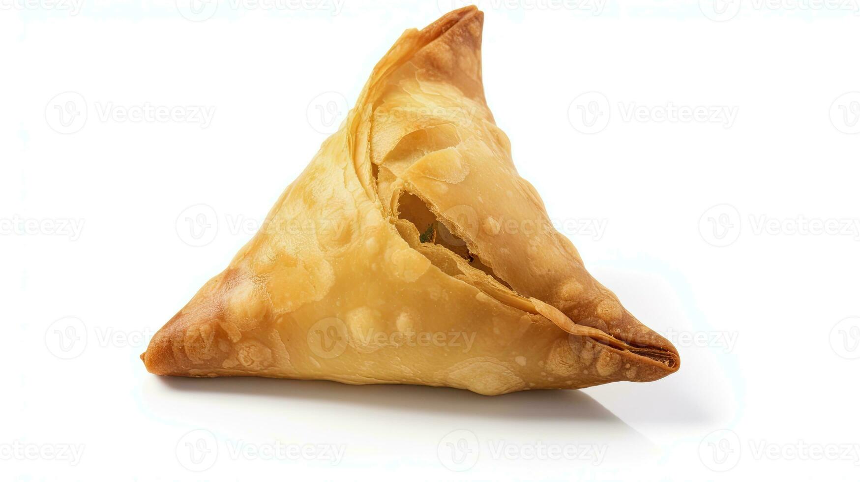 AI generated Tasty samosa isolated on white background.  AI Generated. photo