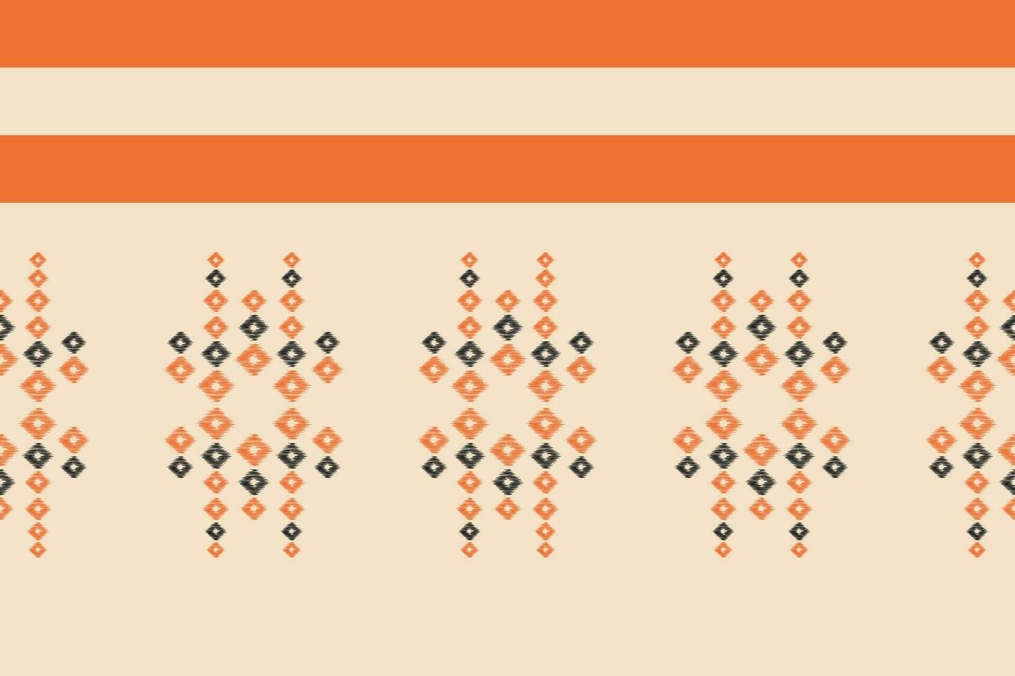 Ethnic Ikat fabric pattern geometric style.African Ikat embroidery Ethnic oriental pattern brown cream background. Abstract,vector,illustration.Texture,clothing,frame,decoration,carpet,motif. vector