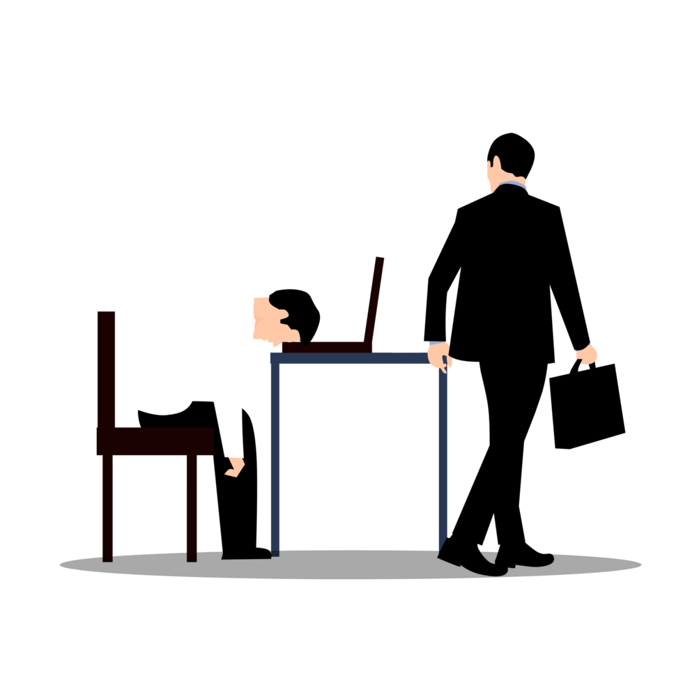 businessman tired and his manger png