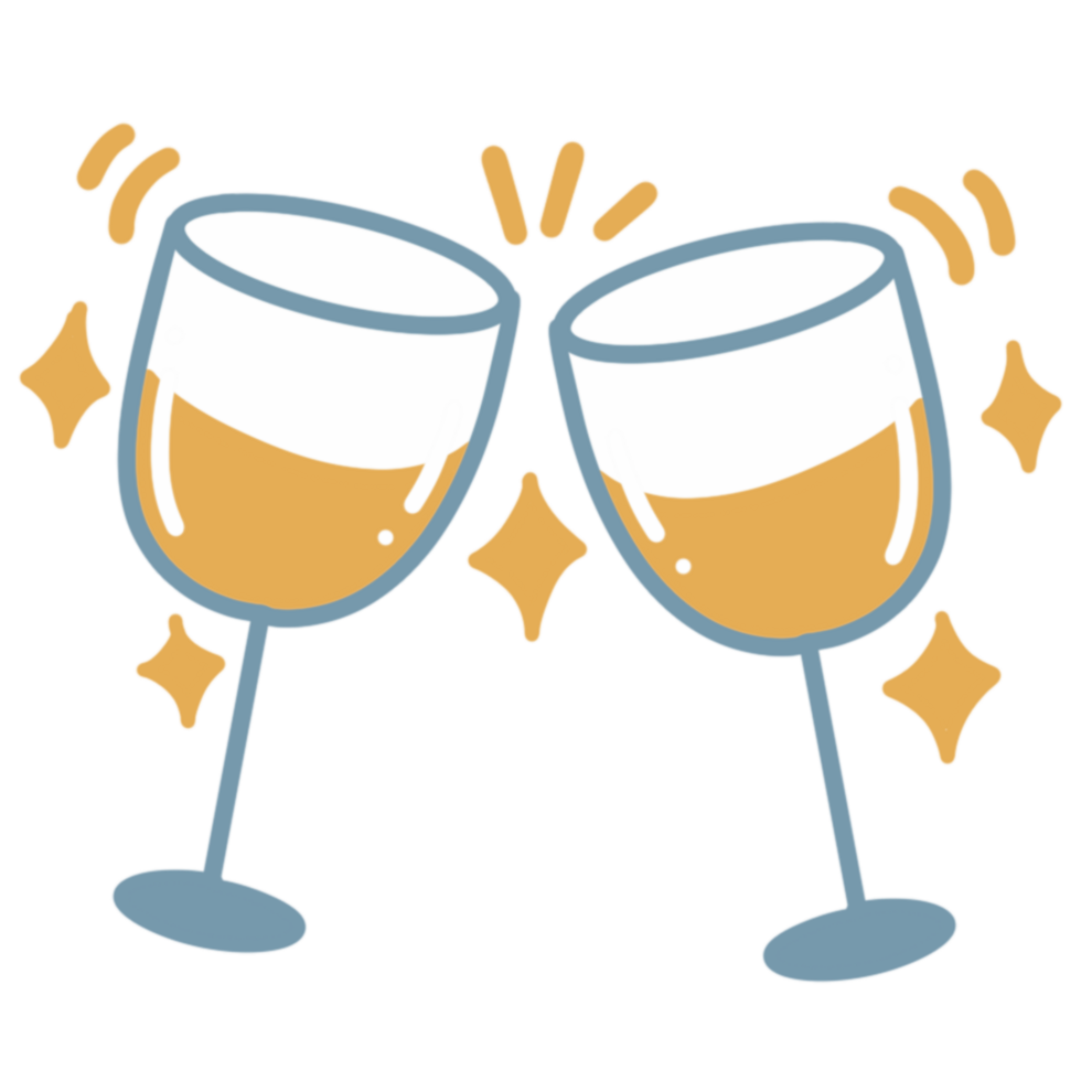 new year party glass png