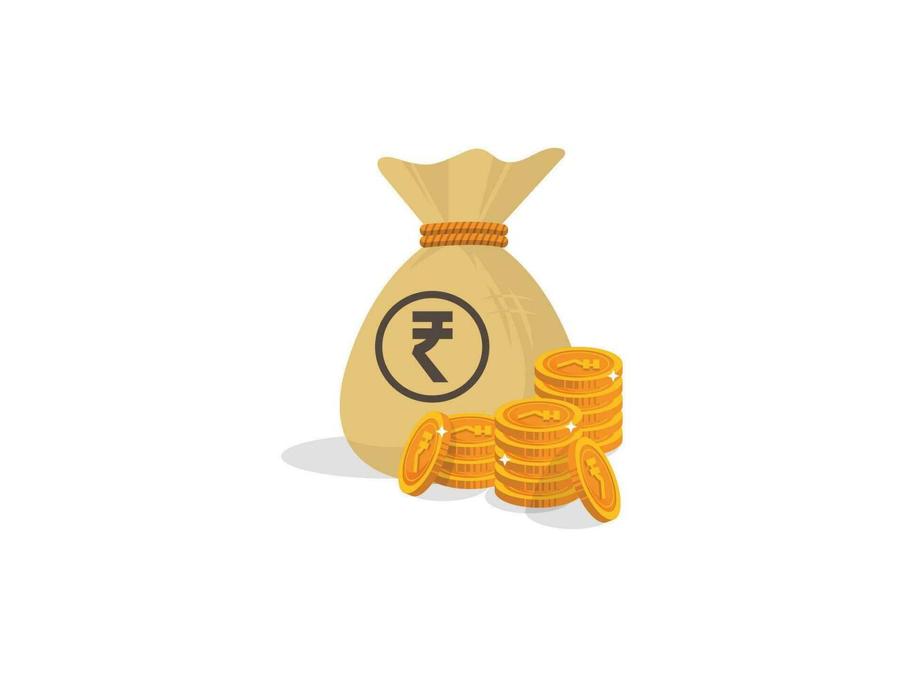 Rupee Icon Indian Currency Symbol Coin Money Bank Vector