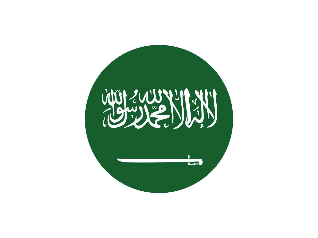 Saudi Arabia Flat Rounded National Flag Icon Vector