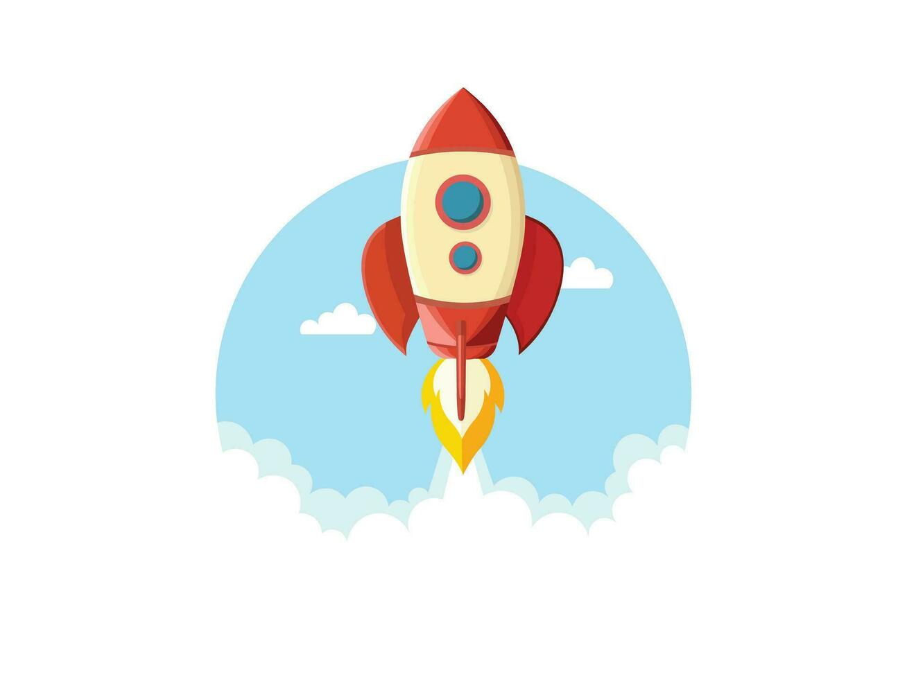 Rocket Flying In The Clipart vector