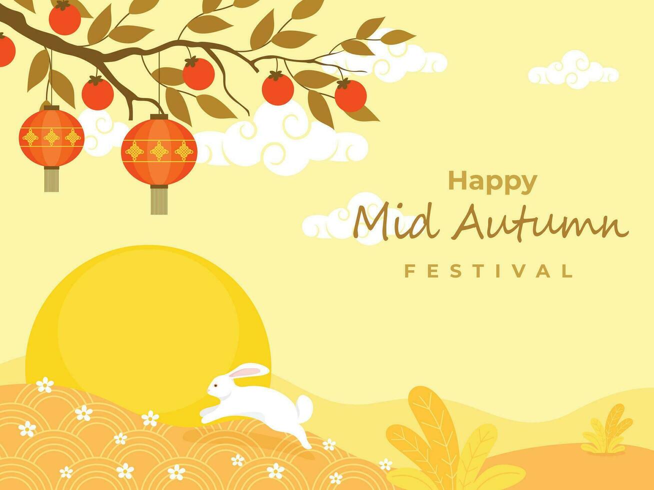 Mid-autumn festival celebration vector