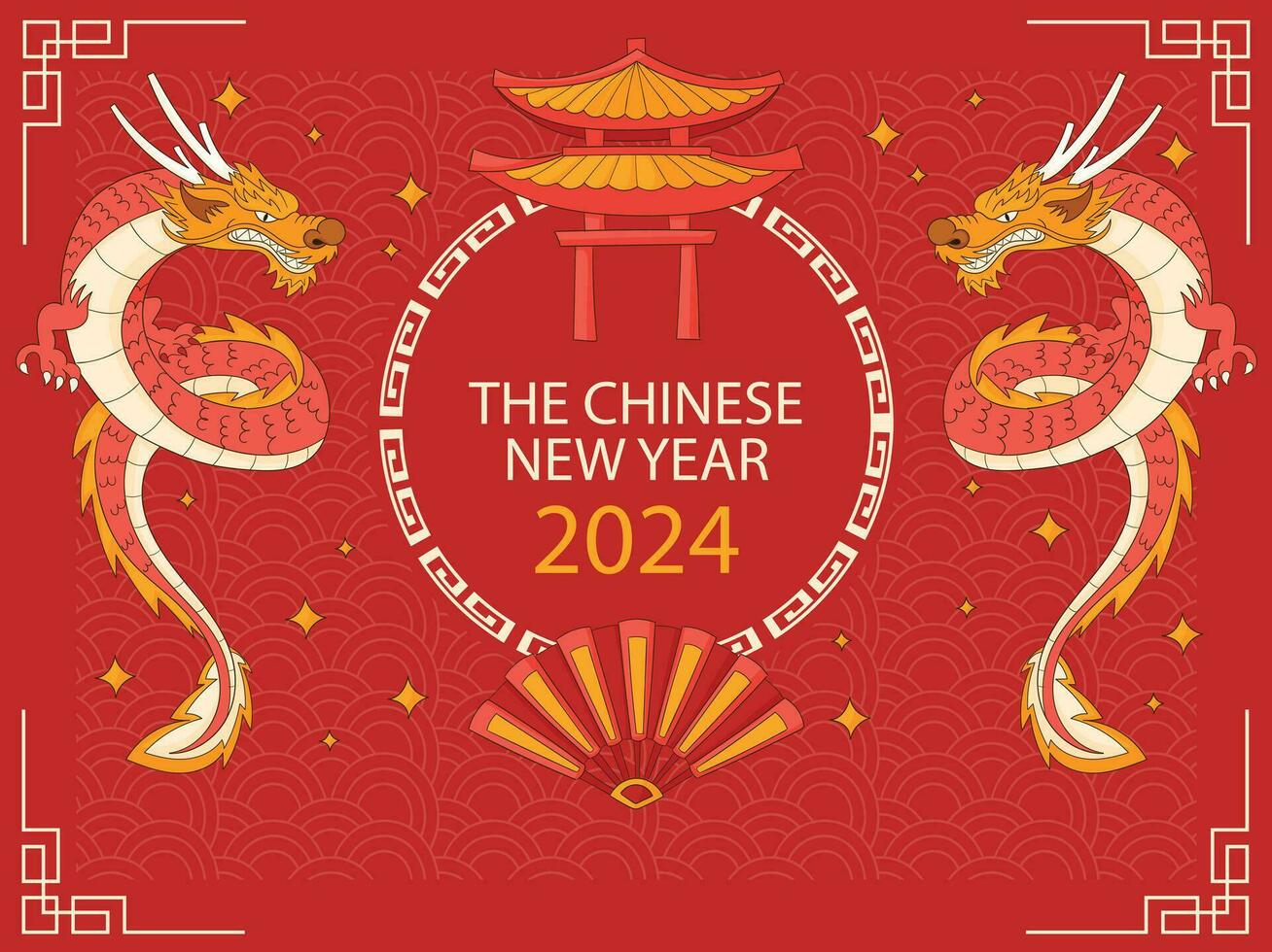 Chinese Dragon New Year 2024 vector