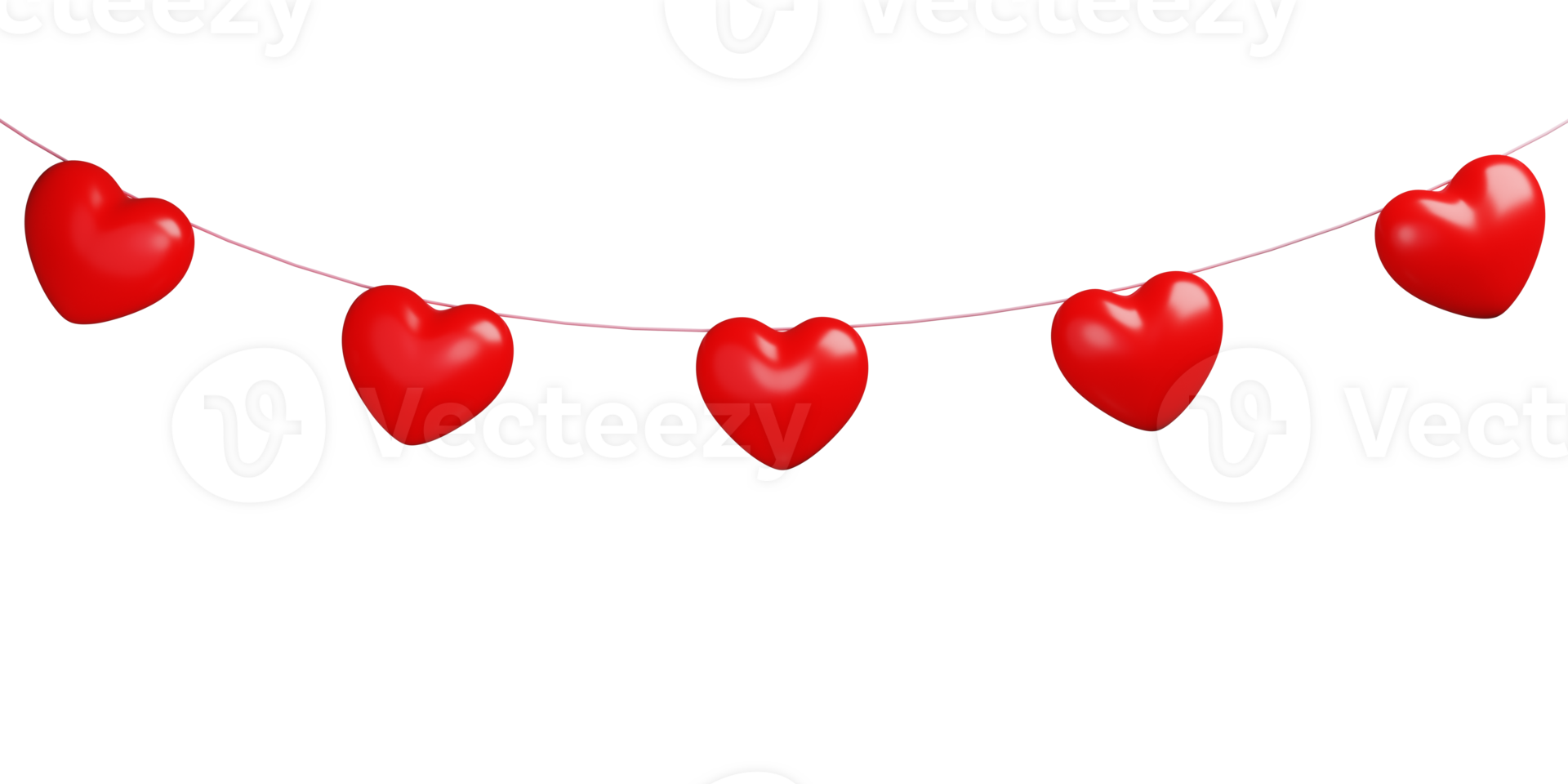 3d hanging red heart balloon. for decoration valentine's day and mother's day. png