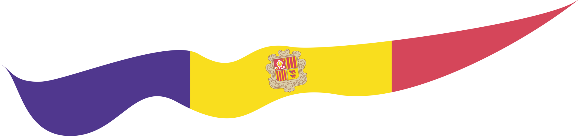 Andorra Flag Ribbon Shape png