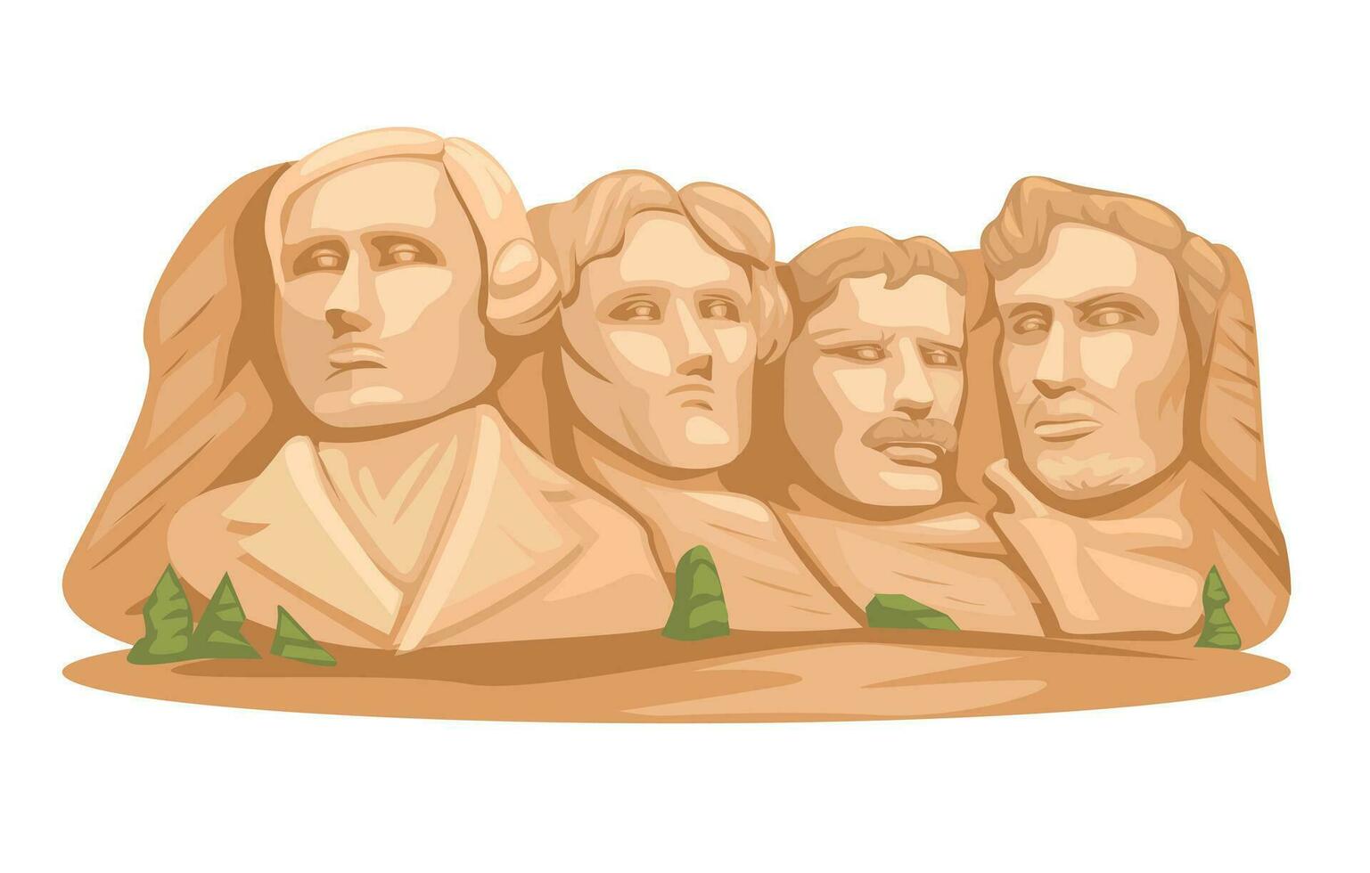 montar rushmore cuatro americano presidente figura dibujos animados ilustración vector