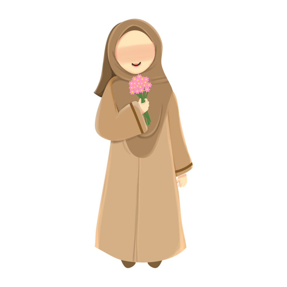 Muslim Frauen halten Blumen png