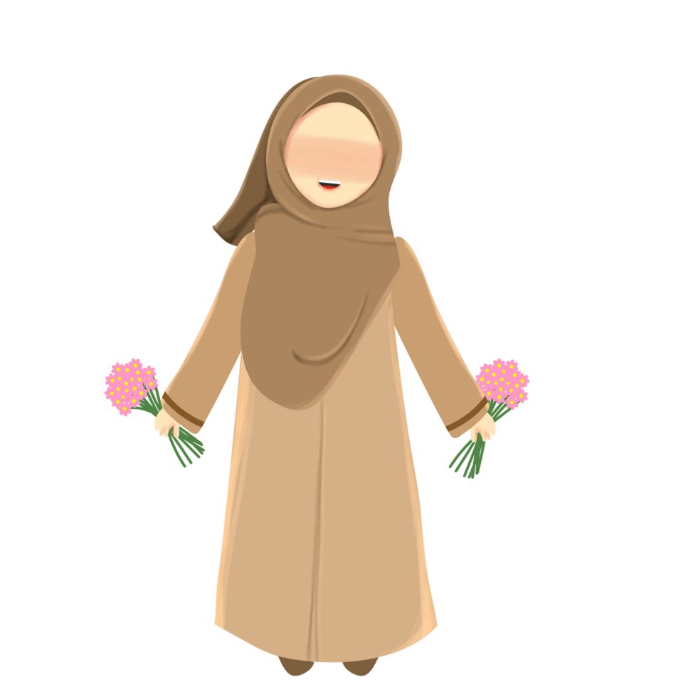 Muslim Frauen halten Blumen png