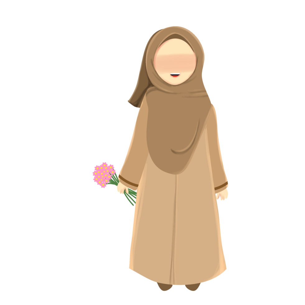 musulman femmes en portant fleurs png