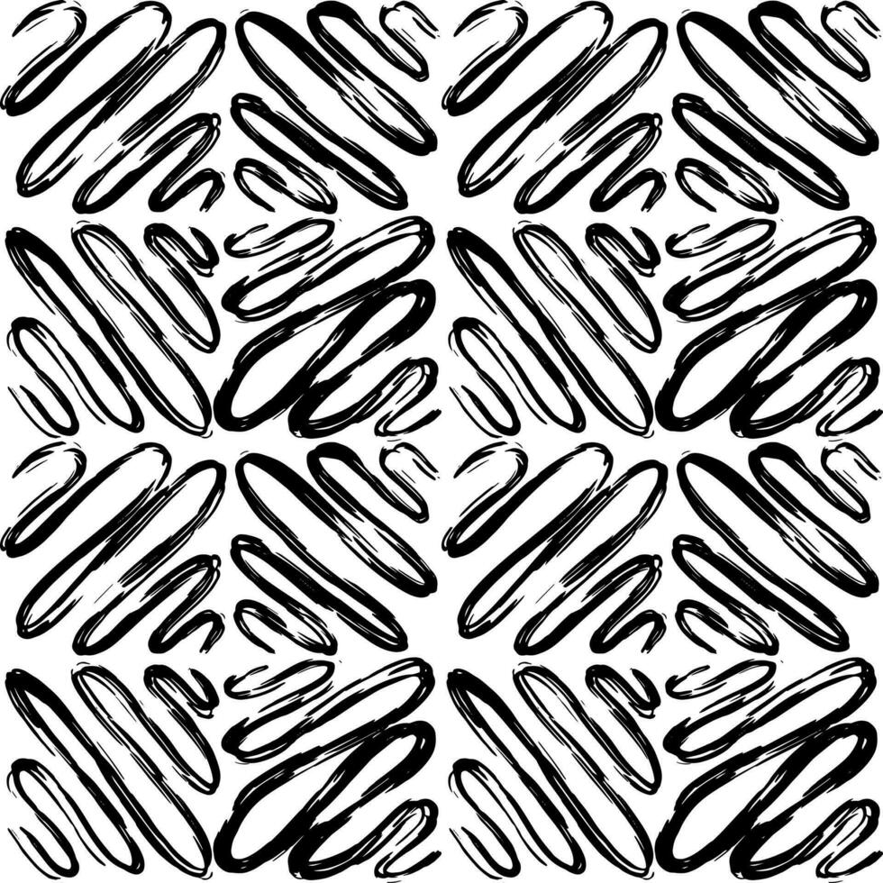 Aesthetic Contemporary printable seamless pattern with abstract line, dot, shape brush stroke in black and white colors. Boho background in minimalist style vector Illustration for wallpaper fabric