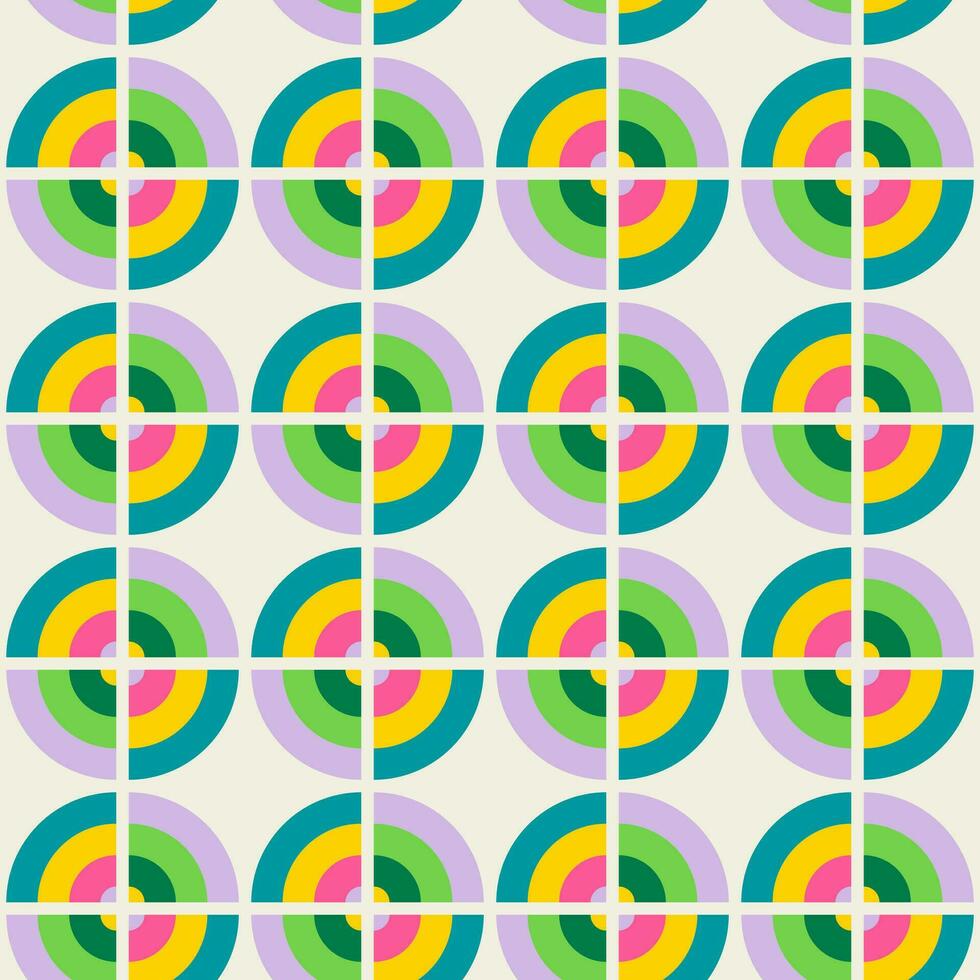 Essential geometric printable seamless pattern with abstract Minimal elegant line form stroke shapes in vibrant colors. Modern simple background in minimalist mid century style vector wall art