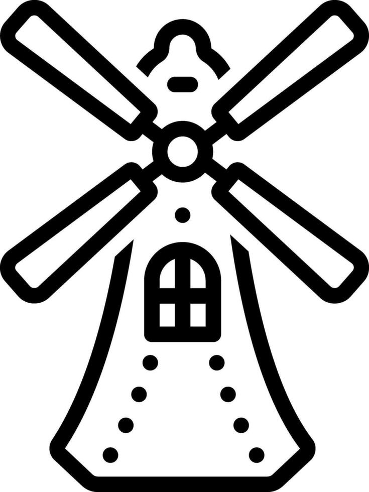 Black line icon for holland vector