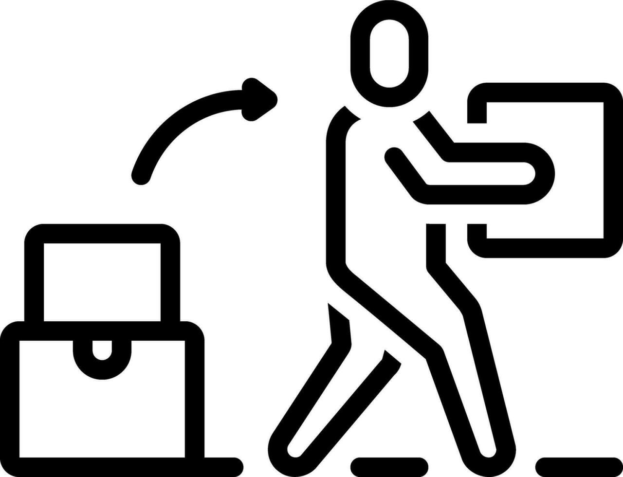 Black line icon for move vector