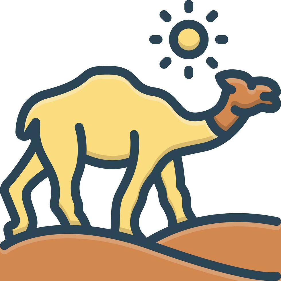 color icono para camello vector