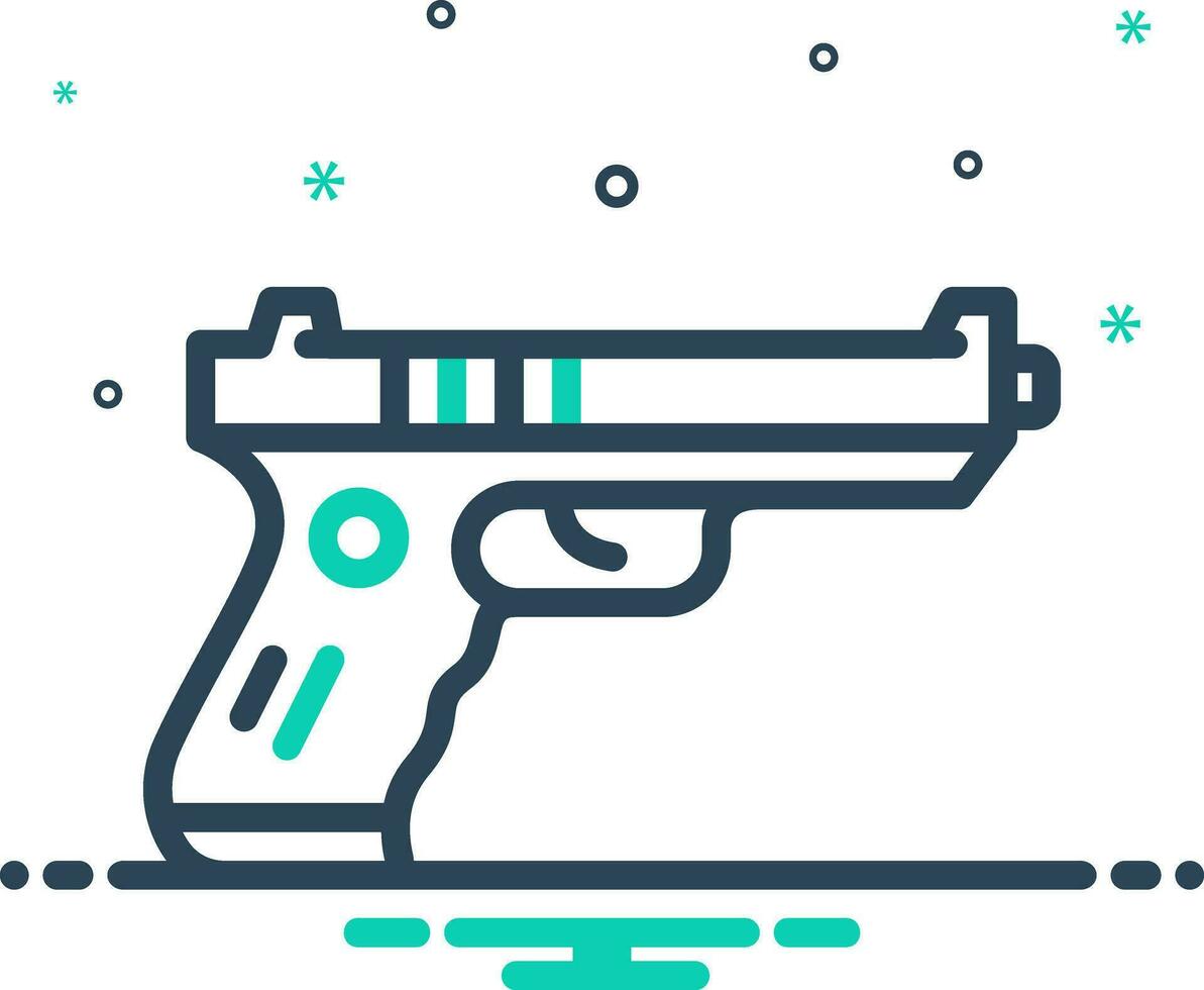 mix icon for gun vector