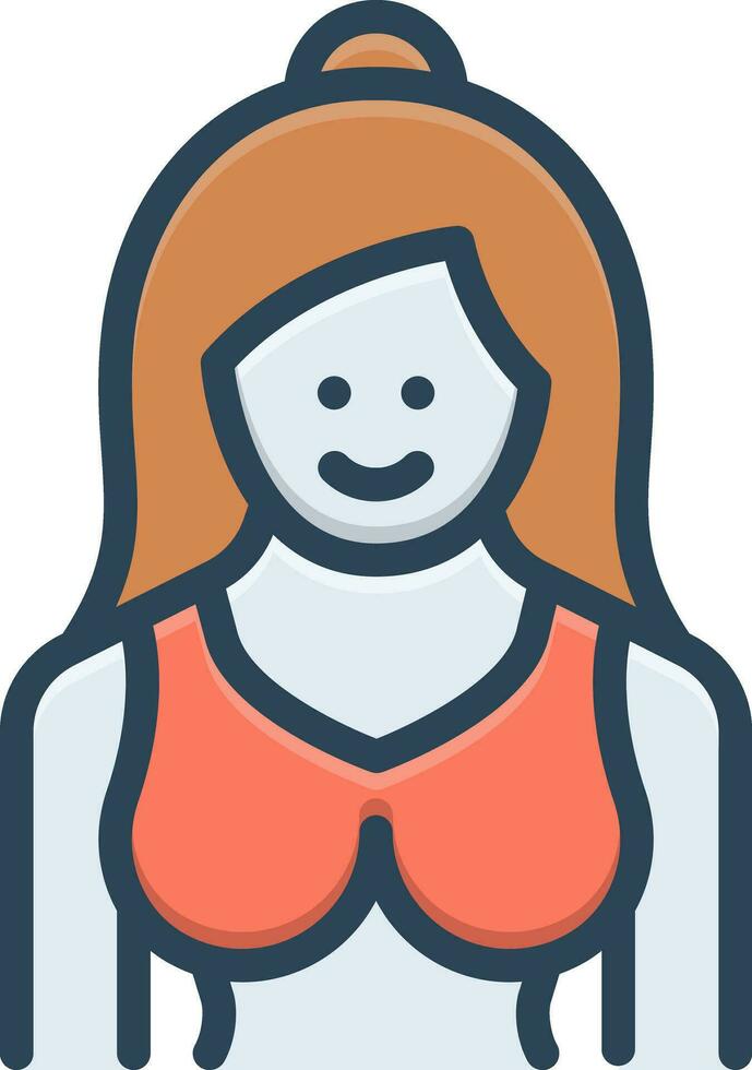 color icon for woman vector