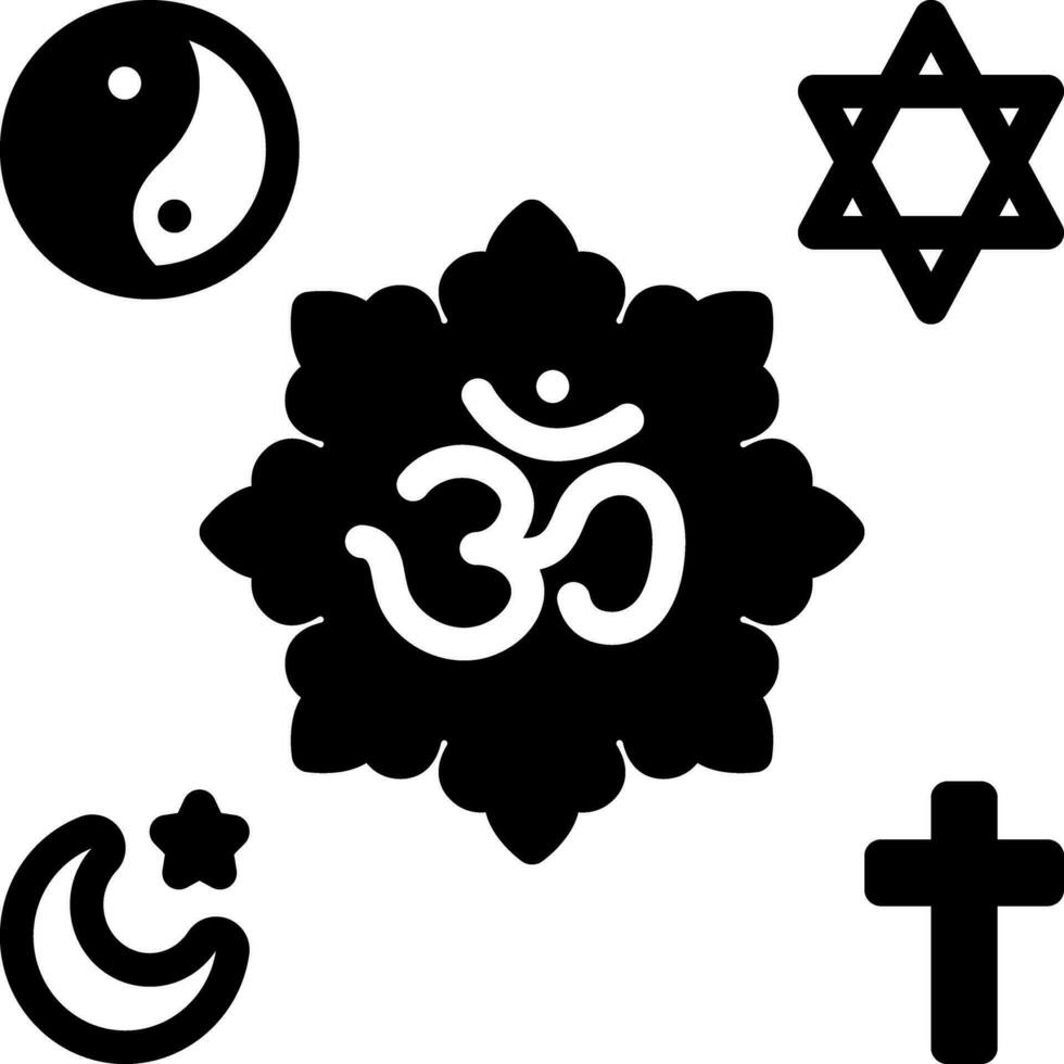 sólido icono para religioso vector