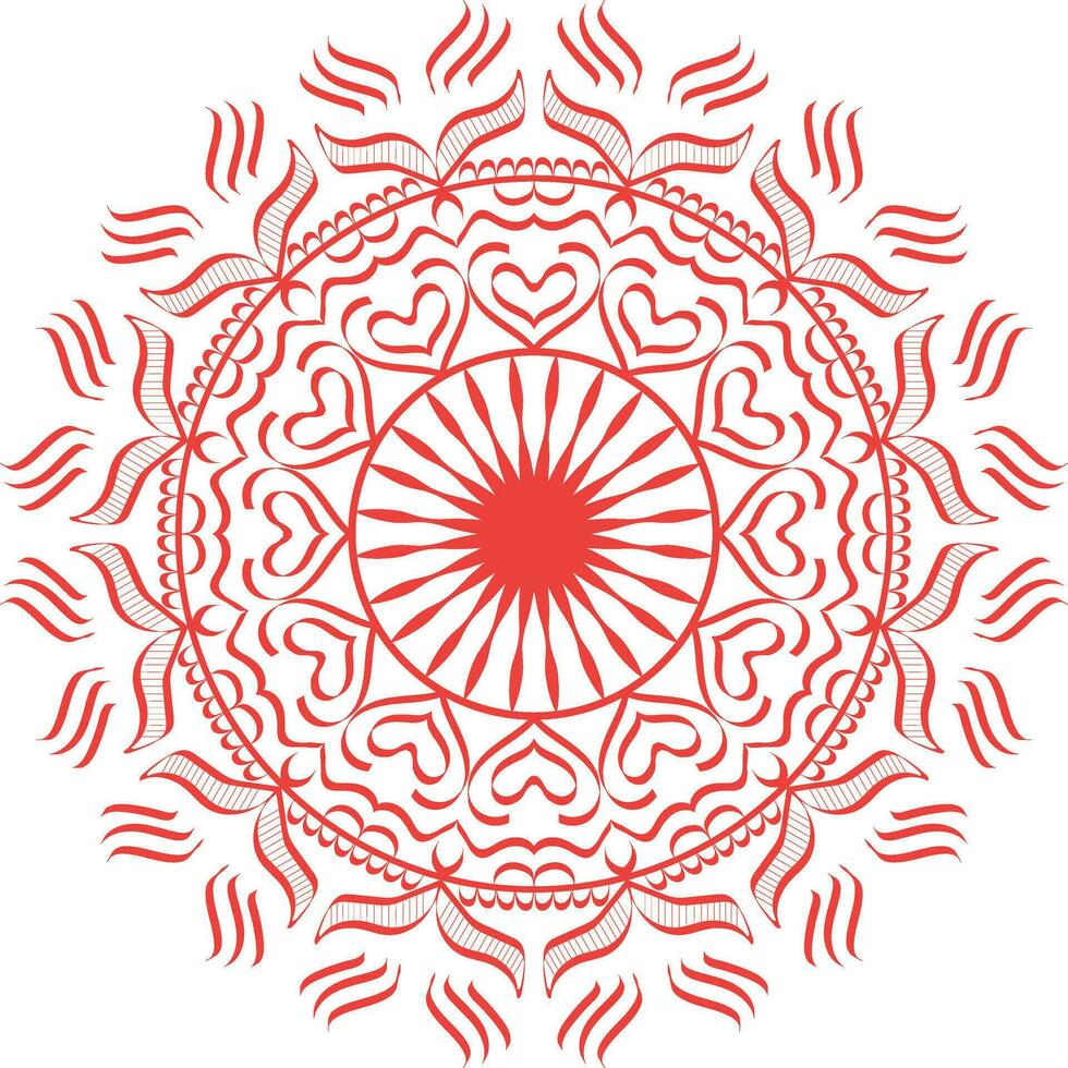 Pink color mandala design in a circle. Abstract bright for design and creativity. vector
