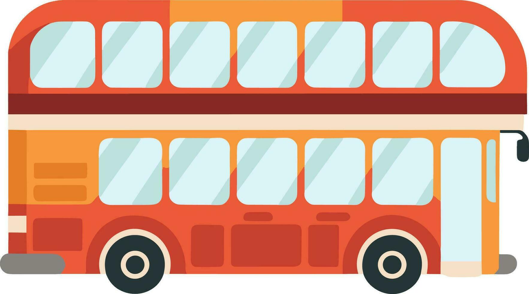 a red double decker bus on a white background vector