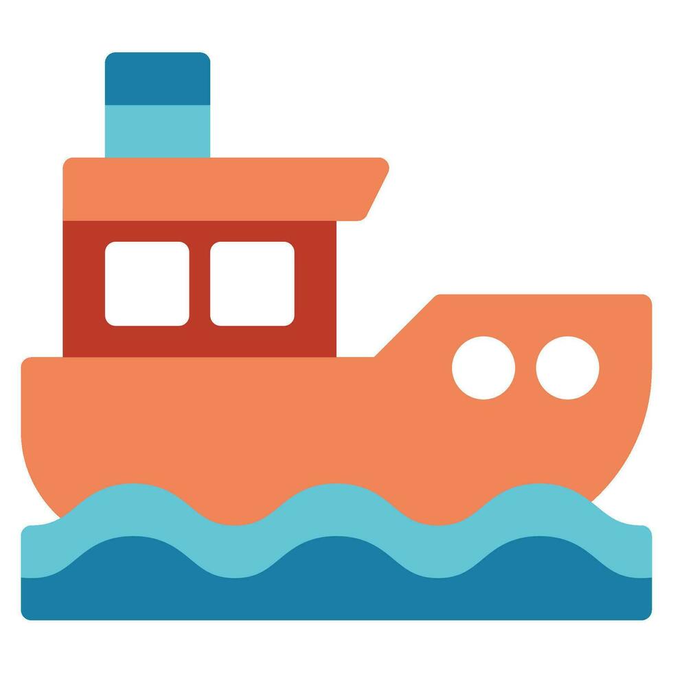 Travel boat object illusatration vector