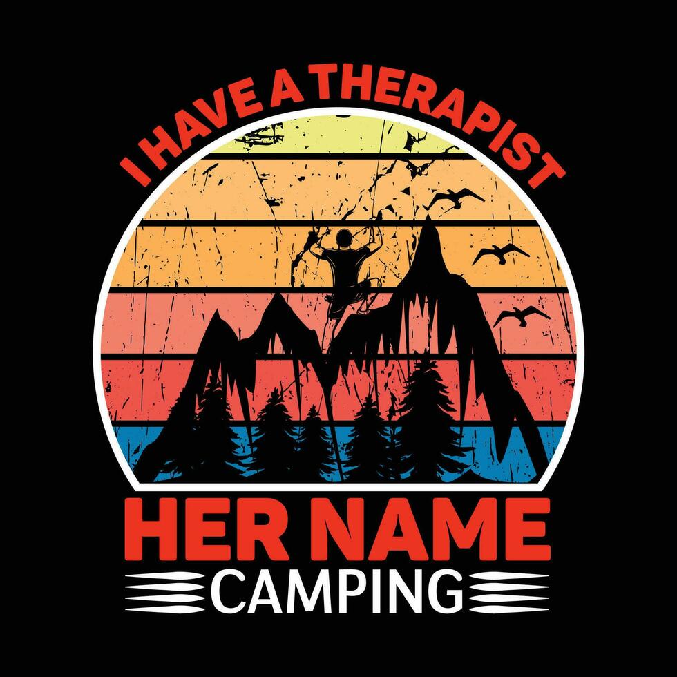 Camping quote vintage premium t-shirt design illustrator vector