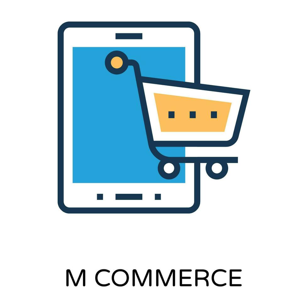 Trendy M Commerce vector