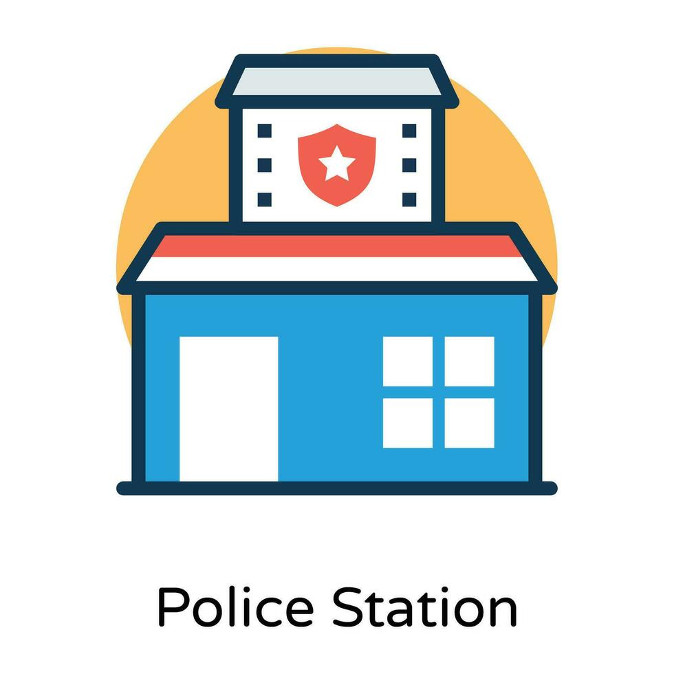 Trendy Police Station vector